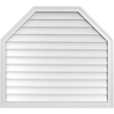Ekena Millwork Octagonal Top Surface Mount PVC Gable Vent w/ 2"W x 1-1/2"P Brickmould Frame, 40"W x 36"H GVPOT40X3602SN